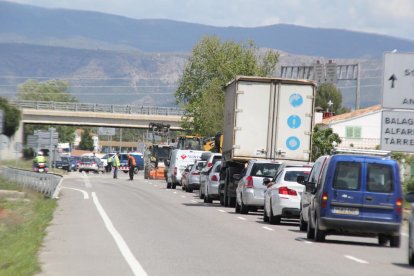 Imatge d'arxiu de retencions per un accident a Vallfogona de Balaguer.