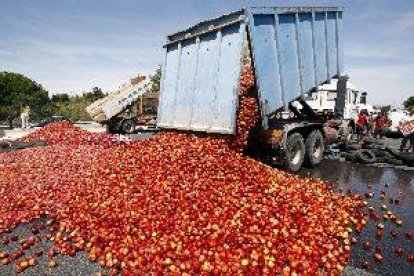 Protesta de agricultores en Perpiñán por la competencia de la fruta española