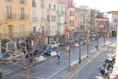 El passeig del Cegonyer, al centre històric de Fraga.