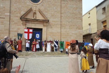 Un moment de la celebració de la Cerimònia Reial, ahir, a Puigverd de Lleida.