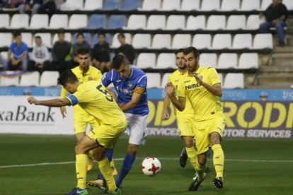 Un lance del partido disputado esta tarde en el Camp d'Esports.