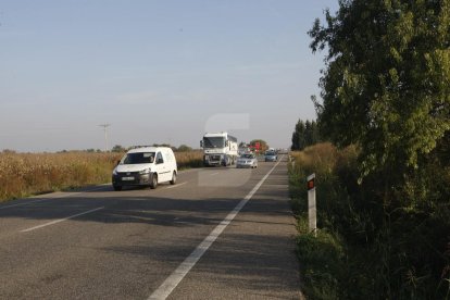 La carretera N-240 al terme municipal de Juneda.