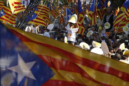 Un moment de la manifestació independentista de la passada Diada a Barcelona.