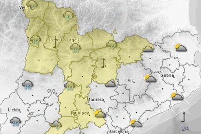 Alerta per nevades a partir dels 600 metres a la Segarra i el Solsonès