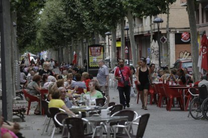 Terrasses de bars a Lleida.