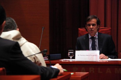 El director de Método 3, Francisco Marco, en la compareixença davant del Parlament l’abril del 2015.