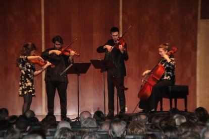 Un moment del concert del jove grup de cambra Lux Quartet.