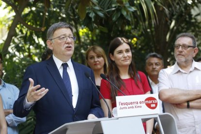 Ximo Puig,  el día de la presentación de su candidatura.