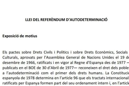 DOCUMENT. Consulta la Llei del Referèndum