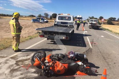 Una imatge de l'accident mortal d'aquest dimecres a l'L-310 a la Segarra.