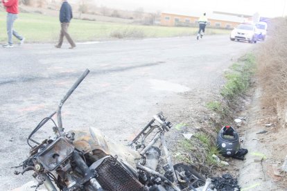 La motocicleta accidentada ahir entre Bellmunt i Bellcaire.