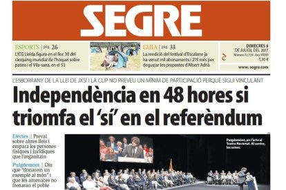 Portada de SEGRE