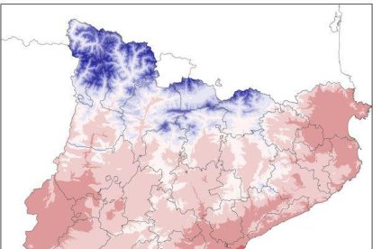 Mapa de temperatura media esta primavera.