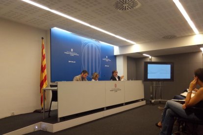 Agustí Serra, durante la sesión informativa sobre la ley de Territorio, ayer en Lleida.