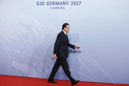 El president del Govern espanyol, Mariano Rajoy, arriba a la cimera del G20.