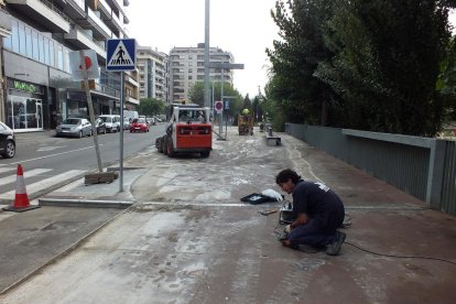 Imatge d’arxiu d’operaris de Sorigué treballant.