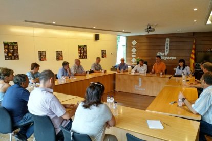 Un moment de la reunió al consell comarcal.