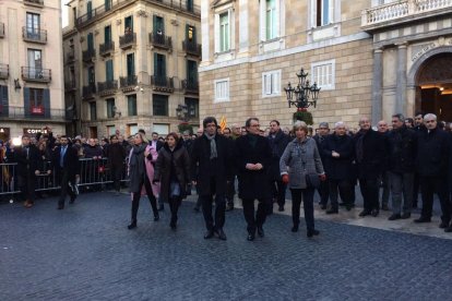 Puigdemont, amb Mas, Ortega, Rigau i Forcadell adreçant-se al Tribunal Superior de Justícia