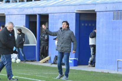 Gustavo Siviero, en un moment del partit davant de l’Espanyol B.