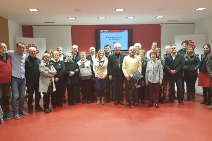 Un moment de l’acte de presentació del nou projecte de Càritas a Balaguer.