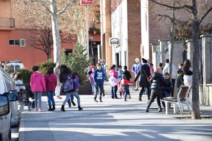 Entrada al colegio Pau Clarís, uno de los que se beneficiará.