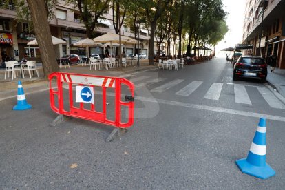 Les terrasses dels bars i restaurants de Lleida aprofiten els talls de carrers