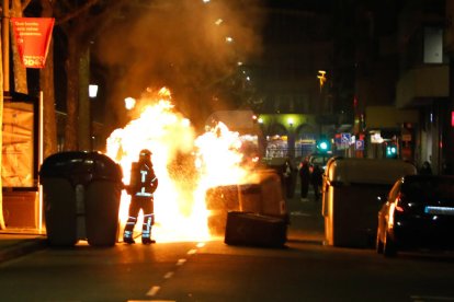 Manifestació a Lleida contra el tancament de Pablo Hasél i posteriors aldarulls