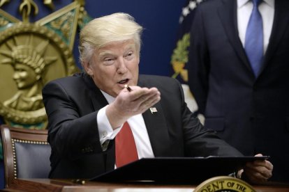 Donald Trump, el viernes en el Pentágono donde anunció la orden ejecutiva migratoria.