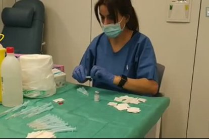 Inyecciones con la vacuna de Moderna en Lleida