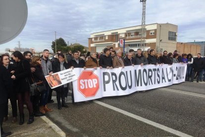 L'últim dels tall de la Plataforma Prou Morts a l'N-240.