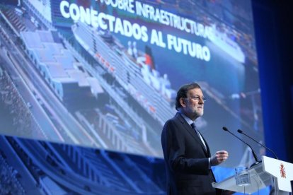 Mariano Rajoy durant la seua intervenció aquest dimarts a Barcelona