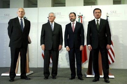 Rex Tillerson, John Kelly, Luis Videgaray y Miguel Ángel Osorio.