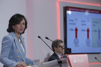 Ana Botín, presidenta del Banco Santander, ayer.