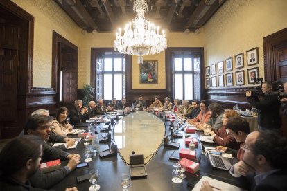 Reunión de la Junta de Portavoces celebrada en el Parlament de Catalunya.