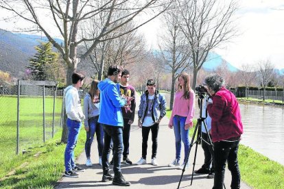 Momento del rodaje de uno de los siete proyectos cinematográficos impulsados por los estudiantes.