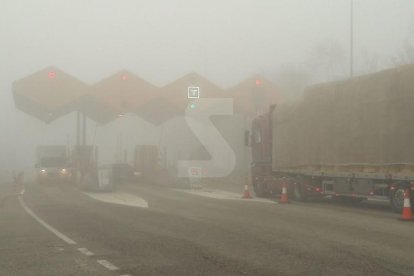 El peatge de l'autopista a  Les Borges Blanques aquest matí.