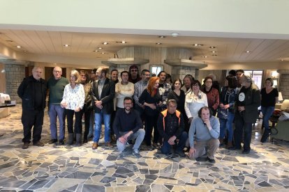 Organizadores y participantes, ayer en el Parador de Vielha en la clausura del Black Mountain Bossòst.