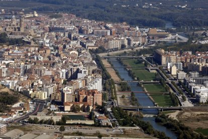 Imagen de archivo de la vista aérea de Lleida. 