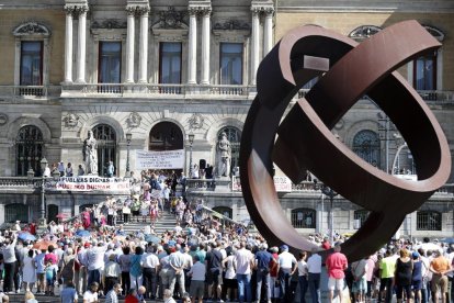 Movilización el lunes en Bilbao para reclamar la mejora de las pensiones públicas.