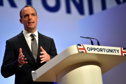 El ministro británico para el Brexit, Dominic Raab, en Birmingham.