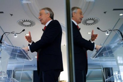 L’exprimer ministre britànic Tony Blair, ahir, a Brussel·les.