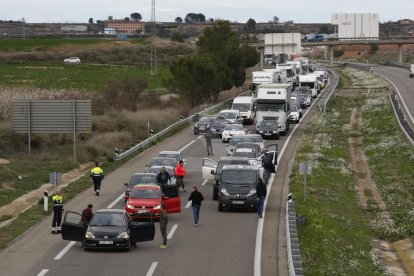 Una marca lenta aquest diumenge a la tarda a l'A-2 a Alcarràs