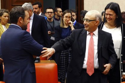 Cristóbal Montoro, a l’arribar al Congrés, dimecres.