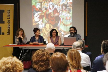 Carmen Berlabé, Carmen Morte, Elena Toló i Albert Velasco, ahir a la jornada al Museu de Lleida.