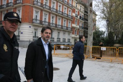 Oriol Pujol Ferrusola, a su llegada ayer a los juzgados de la Audiencia Nacional.