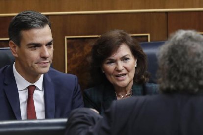 Pedro Sánchez, este miércoles en el Congreso de los Diputados.