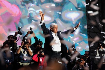 Andrés Manuel López Obrador tras la confirmación de su victoria en las urnas.