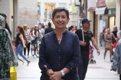 Teresa Cunillera, ahir a l’Eix Comercial de Lleida.