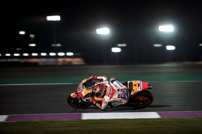 El pilot de Cervera, durant la segona sessió d’entrenaments al circuit de Losail.