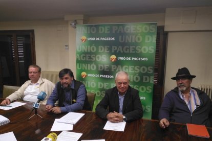 La roda de premsa d'Unió de Pagesos